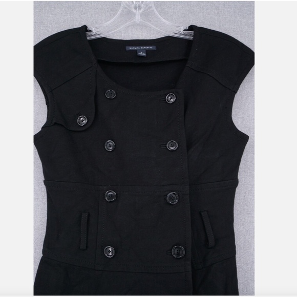 Banana Republic Dress Womens Size 8 Black Sheath Button Front Business Casual - Picture 4 of 5